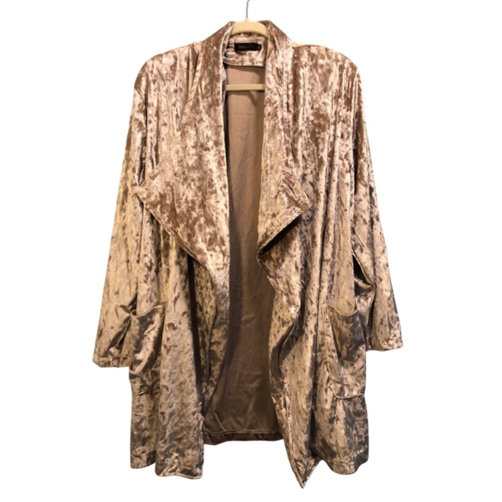 Amaryllis Champagne Velvet Blazer Jacket XL